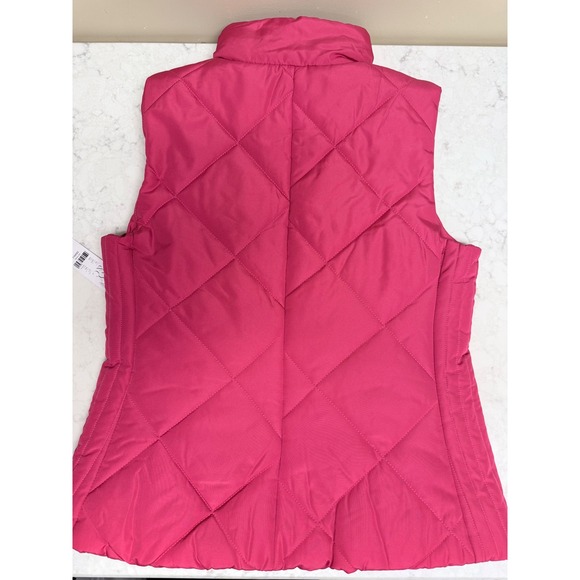 NY and Company Quilted Puffer Vest Magenta Pink Full Zip Pockets Women's Small - Picture 6 of 10